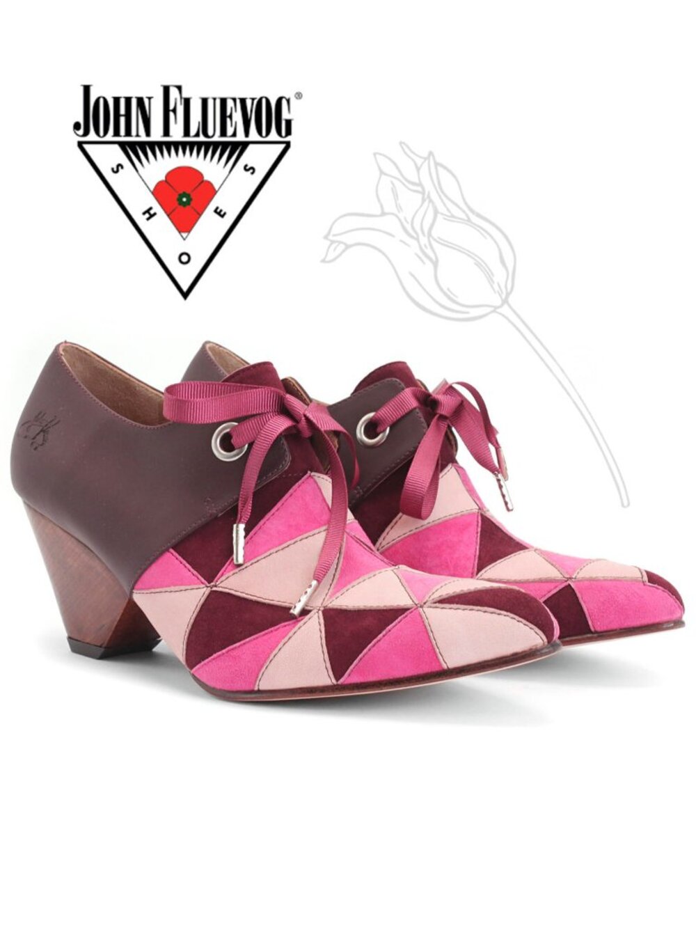 John Fluevog Scheme Angular Suede Booties in Pink